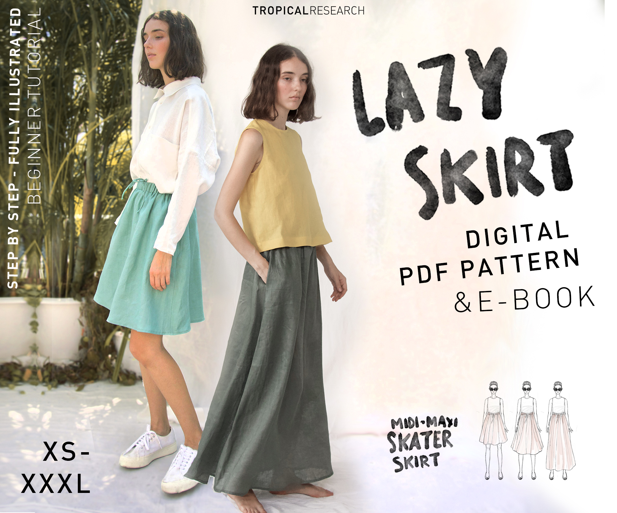 the lazy skirt sewing pattern - TROPICAL RESEARCH